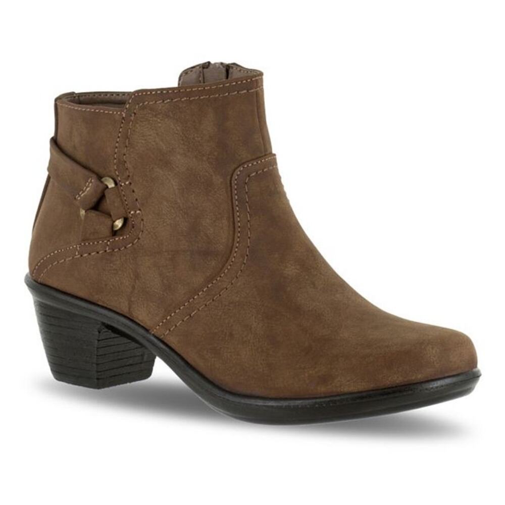 NEW! Easy Street Dawnta Womens Ankle Boots Block Heel Booties US 11W Brown Matte